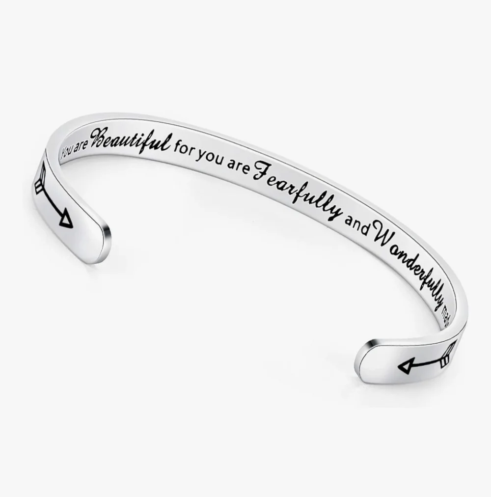 Silver Inspirational Cuff Bracelet